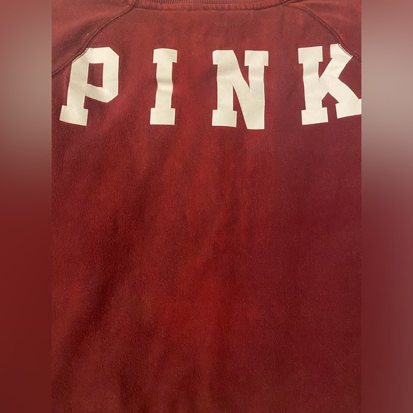 PINK Victoria’s Secret Women’s Size Large Maroon Sweatshirt - Well-Loved! - Picture 9 of 10